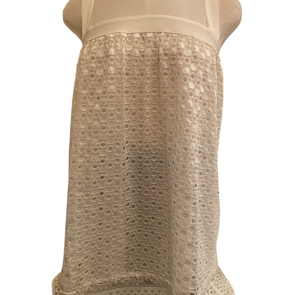 Suzanne Betro Ivory Sleeveless Lace Top